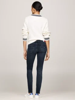 Jeansy*Tommy Hilfiger Jeansy Sophie O Obcisłym Kroju Z Niskim Stanem DENIM DARK