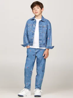 Jeansy*Tommy Hilfiger Jeansy W Haftowany Wzór Z Motywem Flagi CRITTER