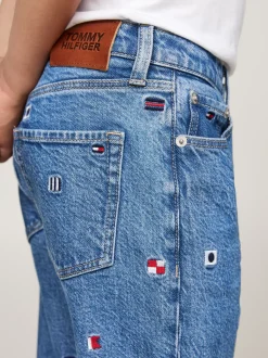 Jeansy*Tommy Hilfiger Jeansy W Haftowany Wzór Z Motywem Flagi CRITTER