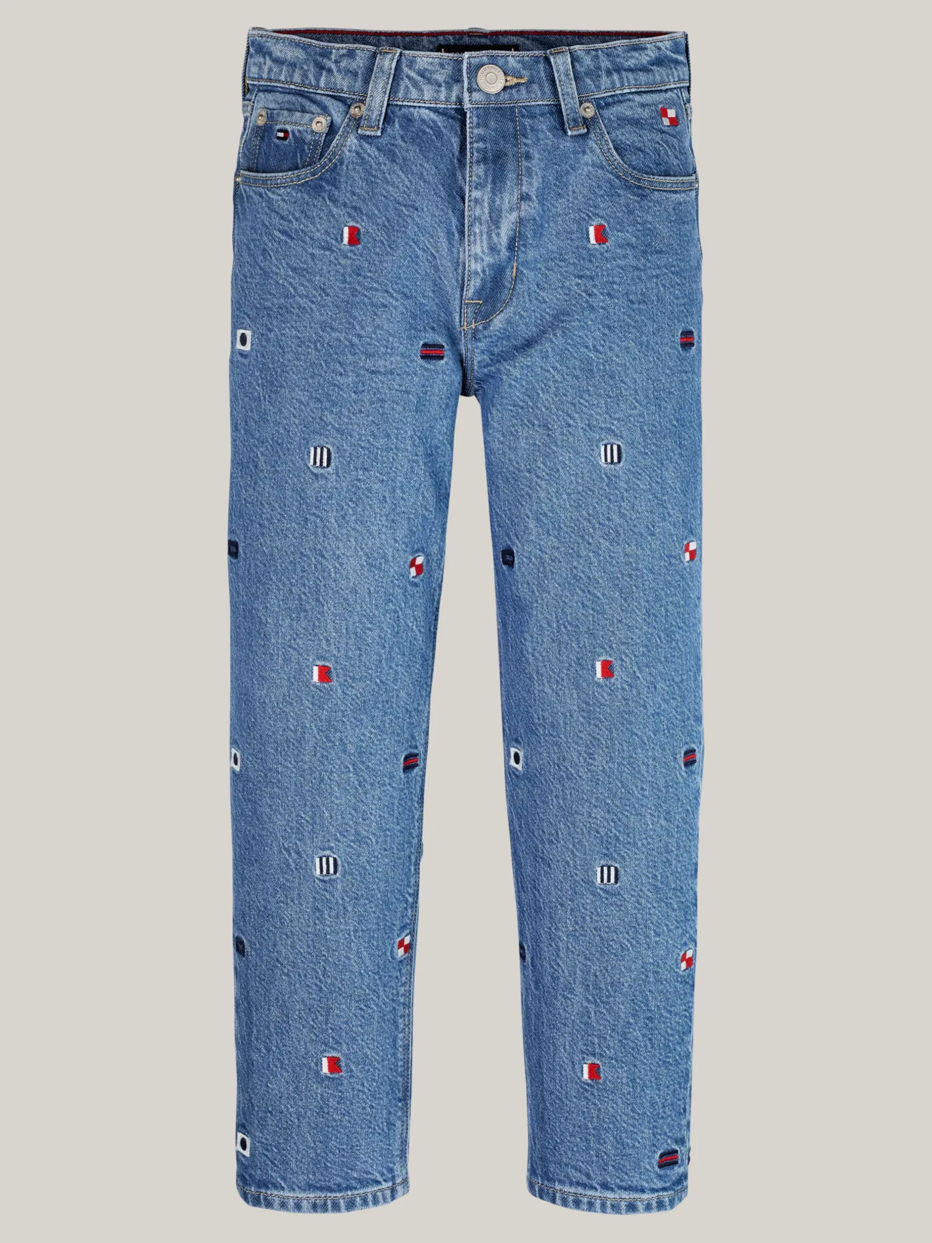 Jeansy*Tommy Hilfiger Jeansy W Haftowany Wzór Z Motywem Flagi CRITTER