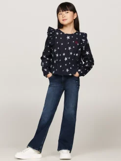 Jeansy*Tommy Hilfiger Jeansy Z Rozszerzanymi Nogawkami I Gwiazdkami BLUE / BLACK
