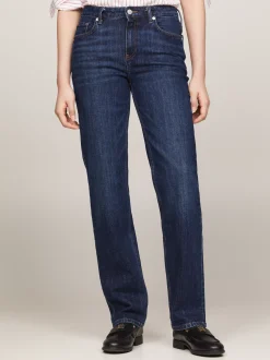 Jeansy*Tommy Hilfiger Jeansy Ze średnim Stanem I Prostymi Nogawkami DARK BLUE