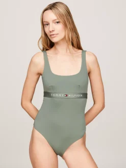 Stroje Kąpielowe*Tommy Hilfiger Jednoczęściowy Kostium Kąpielowy Original STONEWASH GREEN
