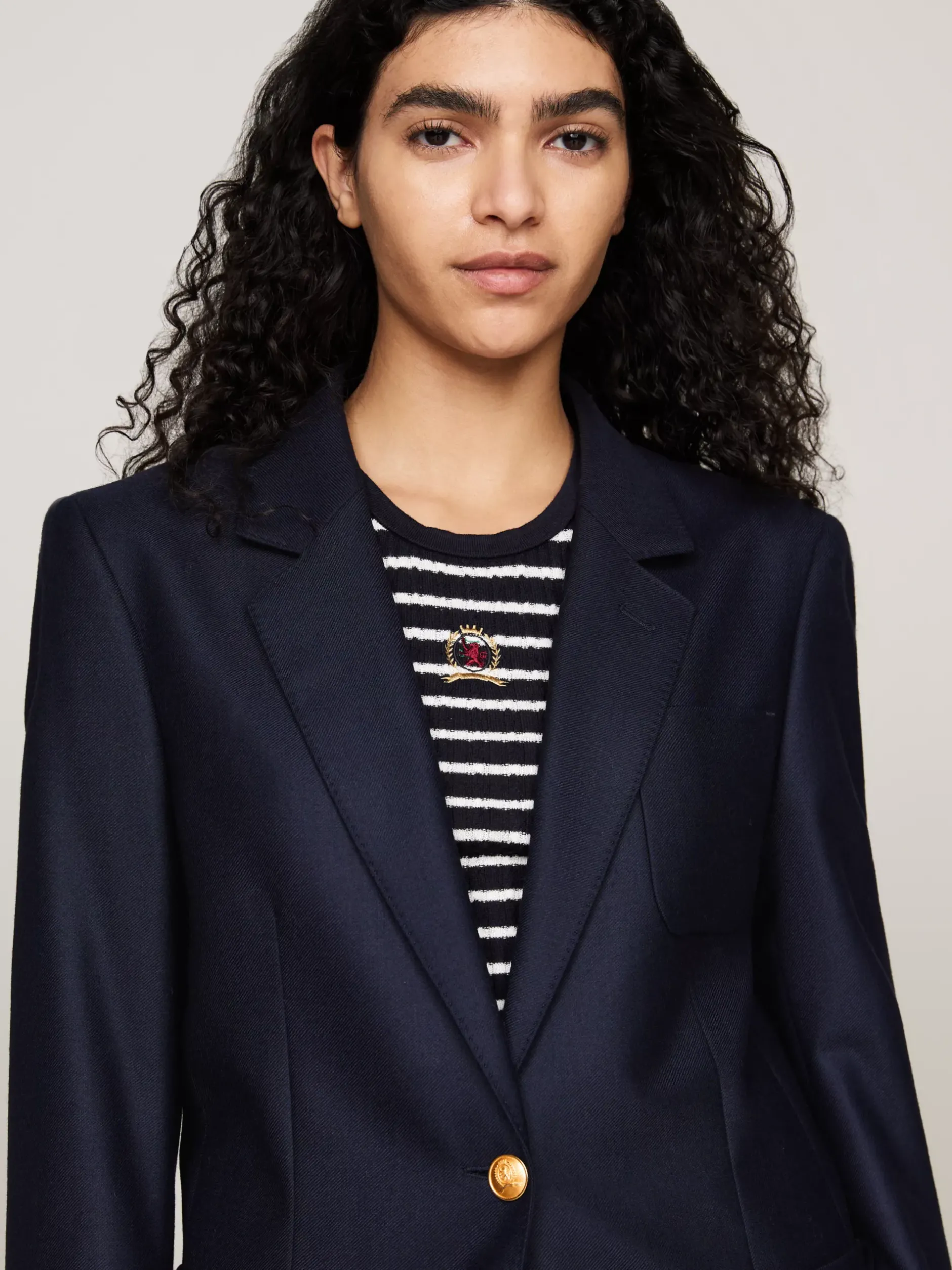 Marynarki*Tommy Hilfiger Jednorzędowa Luźna Marynarka Z Emblematem DESERT SKY