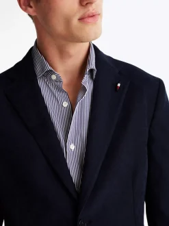 Kurtki & Płaszcze*Tommy Hilfiger Jednorzędowa Marynarka Lardini BLUE