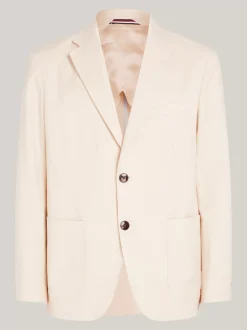 Garnitury I Kostiumy|Marynarki*Tommy Hilfiger Jednorzędowa Marynarka Na Co Dzień CLASSIC BEIGE