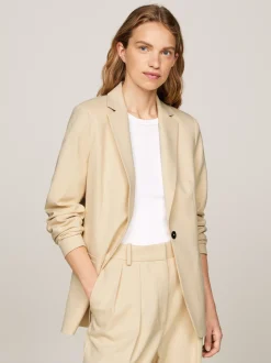 Marynarki*Tommy Hilfiger Jednorzędowa Marynarka O Regularnym Kroju COUNTRY IVORY