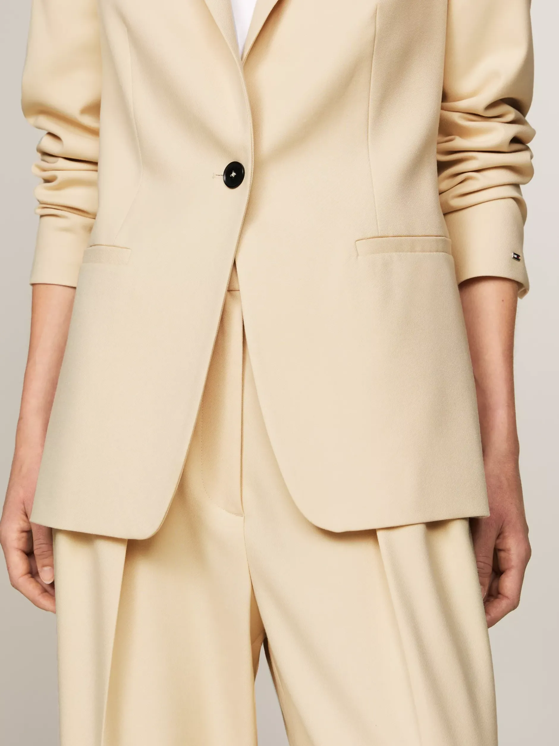 Marynarki*Tommy Hilfiger Jednorzędowa Marynarka O Regularnym Kroju COUNTRY IVORY