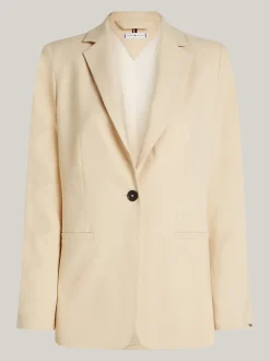 Marynarki*Tommy Hilfiger Jednorzędowa Marynarka O Regularnym Kroju COUNTRY IVORY