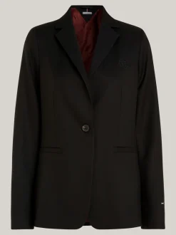 Marynarki*Tommy Hilfiger Jednorzędowa Marynarka O Regularnym Kroju BLACK