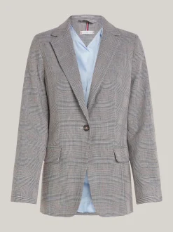 Marynarki*Tommy Hilfiger Jednorzędowa Marynarka W Kratę Księcia Walii GLOBAL STP CHECK/ S/ TEXTURE H GREY
