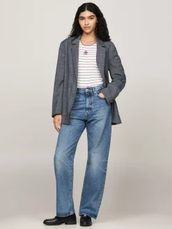 Marynarki*Tommy Hilfiger Jednorzędowa Marynarka W Kratę MEDIUM GREY HEATHER