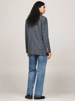 Marynarki*Tommy Hilfiger Jednorzędowa Marynarka W Kratę MEDIUM GREY HEATHER