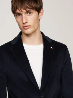 Garnitury I Kostiumy|Marynarki*Tommy Hilfiger Jednorzędowa Marynarka Ze Sztruksu BLUE
