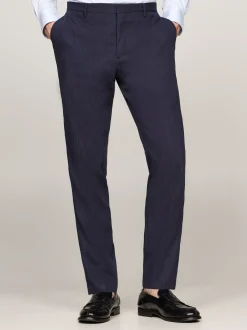 Garnitury I Kostiumy*Tommy Hilfiger Jednorzędowy Dwuczęściowy Garnitur W Prążki BLUE