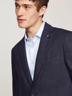 Garnitury I Kostiumy*Tommy Hilfiger Jednorzędowy Dwuczęściowy Garnitur W Prążki BLUE