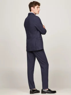 Garnitury I Kostiumy*Tommy Hilfiger Jednorzędowy Dwuczęściowy Garnitur W Prążki BLUE