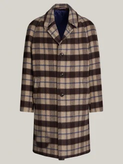 Garnitury I Kostiumy|Kurtki & Płaszcze*Tommy Hilfiger Jednorzędowy Płaszcz W Prostą Kratę BEIGE