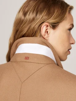 Kurtki & Płaszcze|Wełniane Płaszcze*Tommy Hilfiger Jednorzędowy Płaszcz Z Dodatkiem Kaszmiru LIGHT SEPIA BROWN