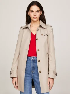 Kurtki & Płaszcze*Tommy Hilfiger Jednorzędowy Trencz MEDIUM TAUPE