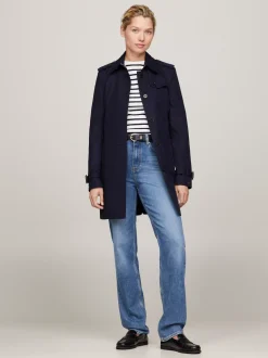 Kurtki & Płaszcze*Tommy Hilfiger Jednorzędowy Trencz MIDNIGHT