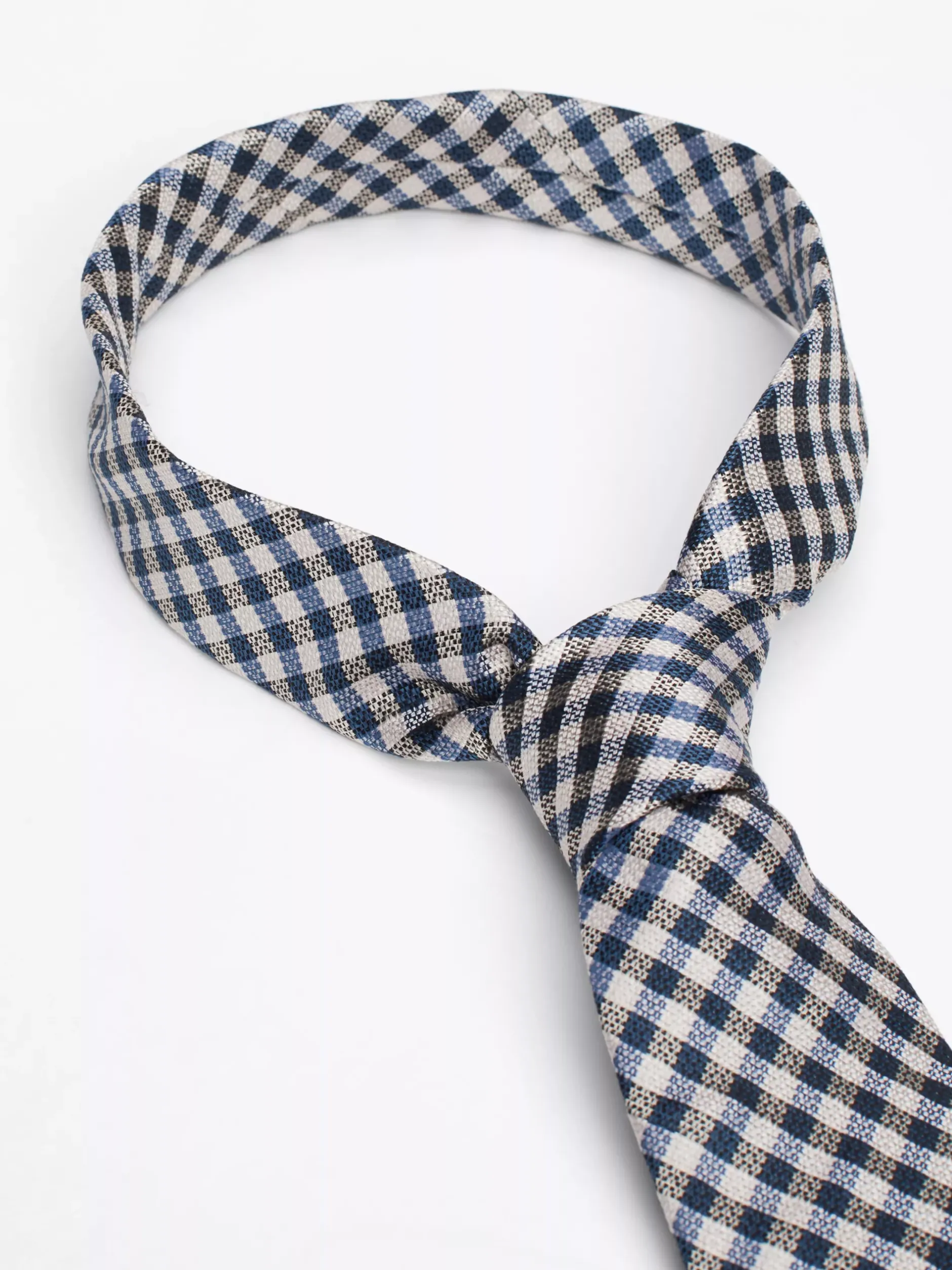 Krawaty & Poszetki*Tommy Hilfiger Jedwabny Krawat W Kratę Vichy DEEP INDIGO / OFF WHITE