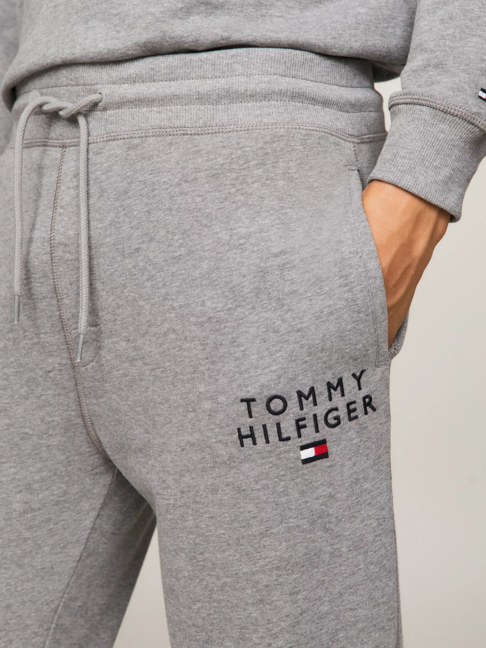 Stroje Domowe*Tommy Hilfiger Joggery Lounge TH Original Z Logo MEDIUM GREY HEATHER