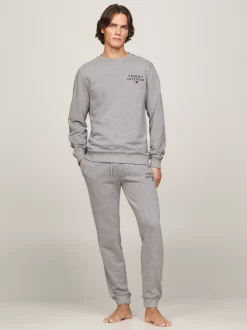 Stroje Domowe*Tommy Hilfiger Joggery Lounge TH Original Z Logo MEDIUM GREY HEATHER