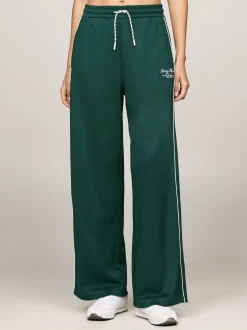 Spodnie*Tommy Hilfiger Joggery Sport Z Szerokimi Nogawkami ORNAMENTAL GREEN