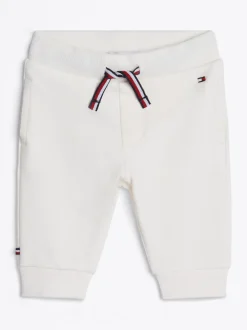 Dziewczynki|Chłopcy*Tommy Hilfiger Joggery Z Bawełny Pętelkowej Z Troczkami ANCIENT WHITE