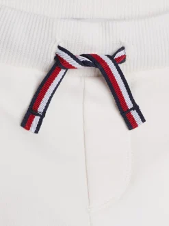 Dziewczynki|Chłopcy*Tommy Hilfiger Joggery Z Bawełny Pętelkowej Z Troczkami ANCIENT WHITE