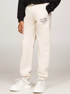 Spodnie, Szorty I Spódnice*Tommy Hilfiger Joggery Z Fakturą I Nadrukiem Z Logo HEATHERED OAT