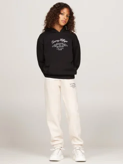 Spodnie, Szorty I Spódnice*Tommy Hilfiger Joggery Z Fakturą I Nadrukiem Z Logo HEATHERED OAT