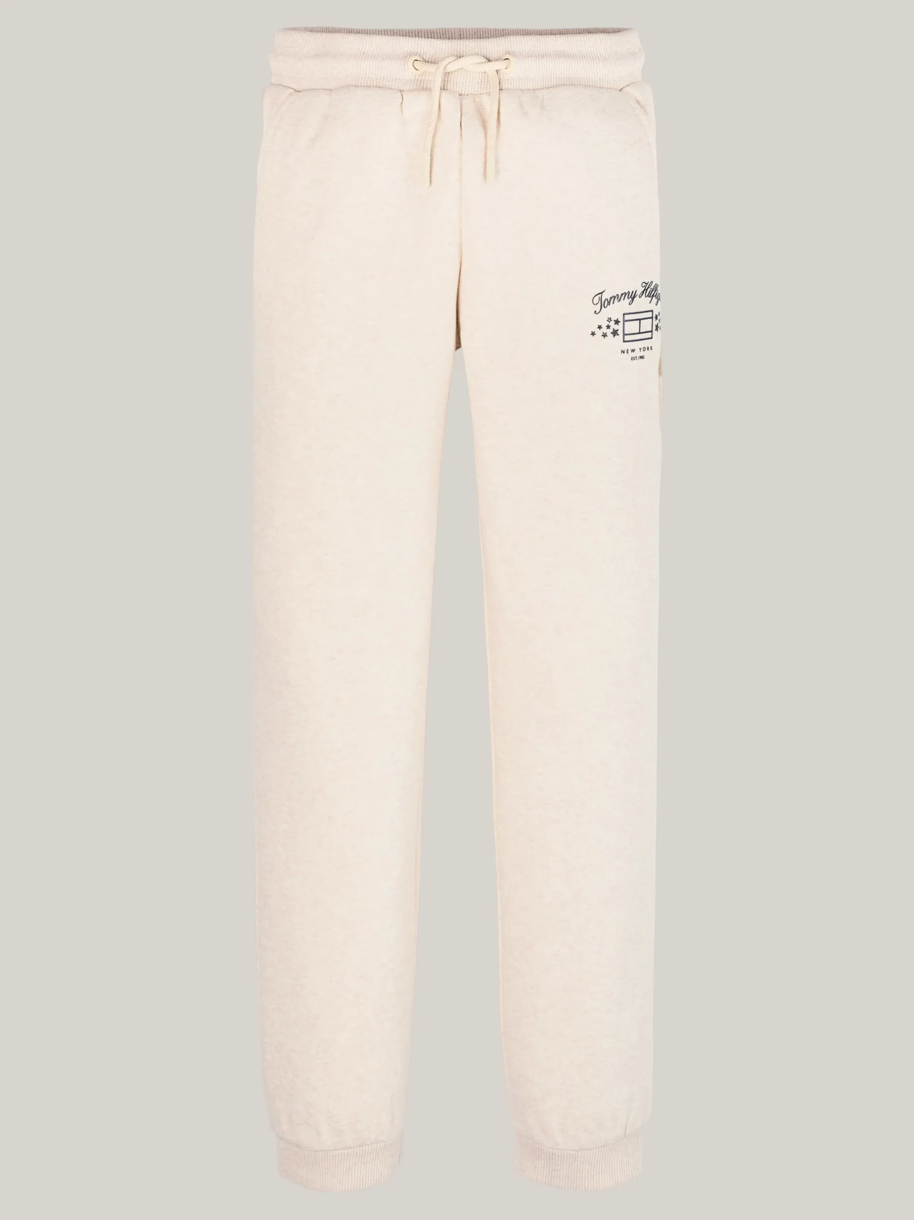Spodnie, Szorty I Spódnice*Tommy Hilfiger Joggery Z Fakturą I Nadrukiem Z Logo HEATHERED OAT