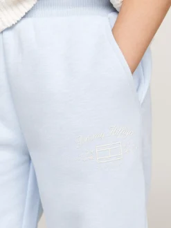 Spodnie, Szorty I Spódnice*Tommy Hilfiger Joggery Z Fakturą I Nadrukiem Z Logo BREEZY BLUE