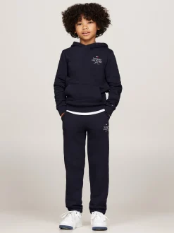 Spodnie I Szorty*Tommy Hilfiger Joggery Z Mankietami I Logo Hilfiger DESERT SKY