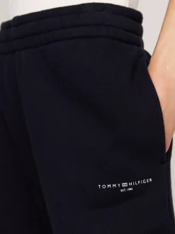 Spodnie*Tommy Hilfiger Joggery Z Mankietami U Dołu I Logo Z Boku DESERT SKY