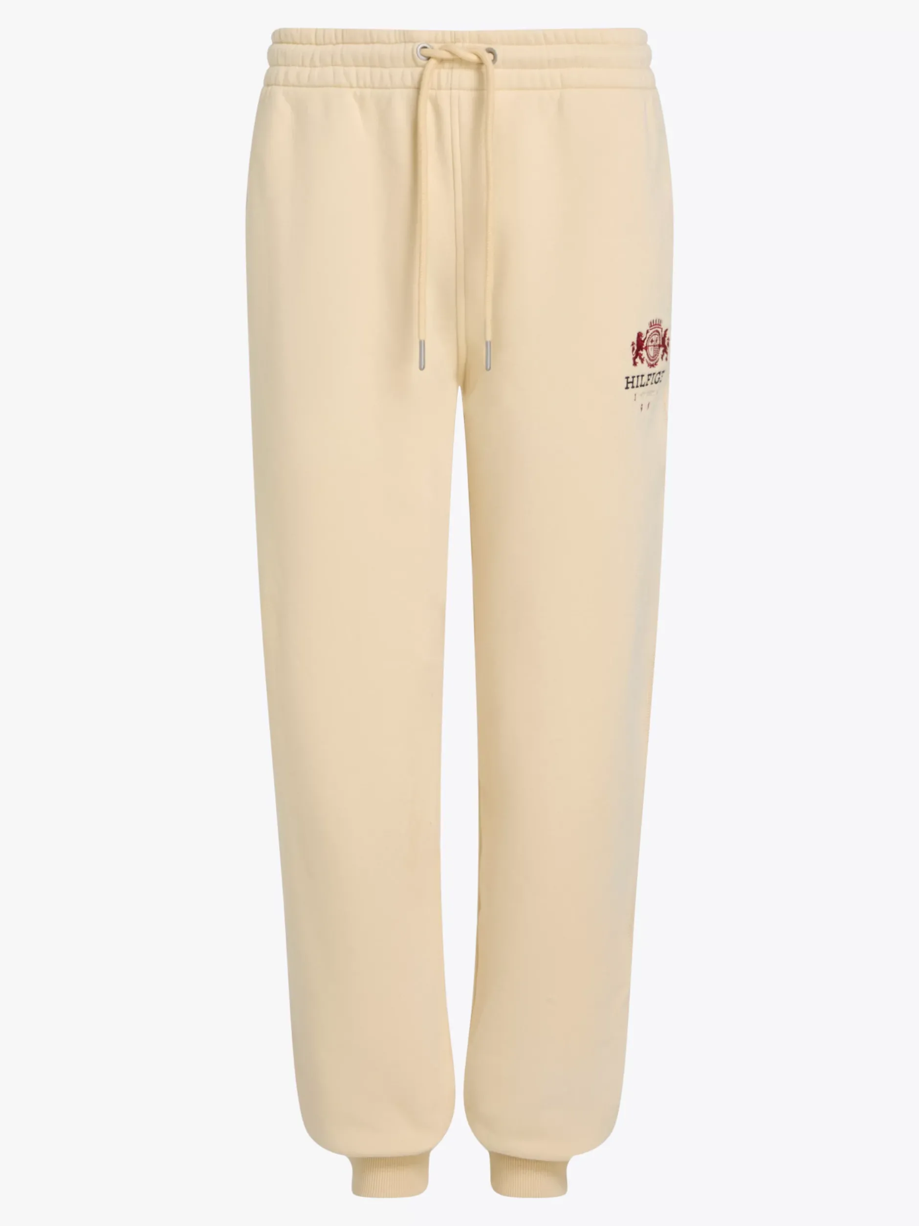 Spodnie*Tommy Hilfiger Joggery Z Mankietami U Dołu I Wyszywanym Logo COUNTRY IVORY