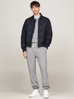 Spodnie*Tommy Hilfiger Joggery Z Mankietami Ze ściągaczem MEDIUM GREY HEATHER