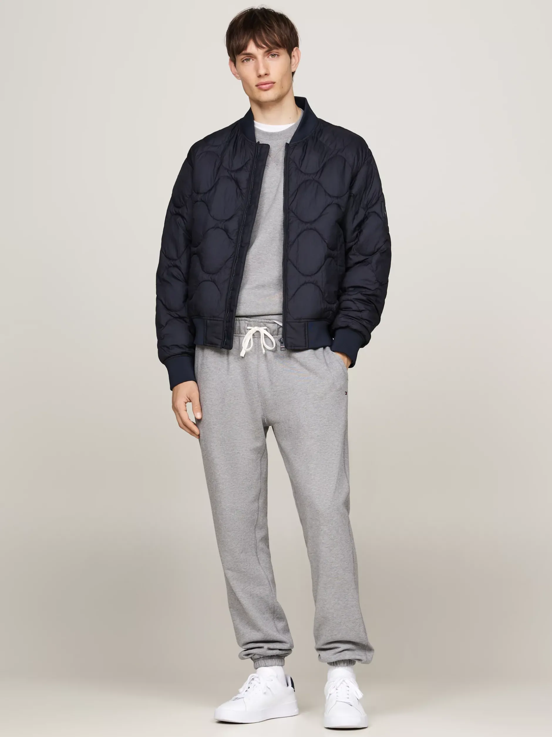 Spodnie*Tommy Hilfiger Joggery Z Mankietami Ze ściągaczem MEDIUM GREY HEATHER