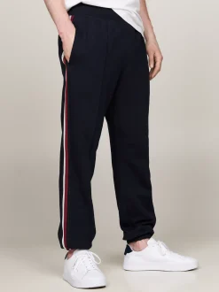 Spodnie*Tommy Hilfiger Joggery Z Sygnowaną Tasiemką DESERT SKY