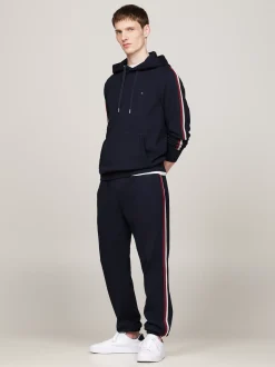 Spodnie*Tommy Hilfiger Joggery Z Sygnowaną Tasiemką DESERT SKY