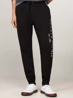 Dresy|Spodnie*Tommy Hilfiger Joggery Z Wyhaftowanym Logo I Mankietami BLACK