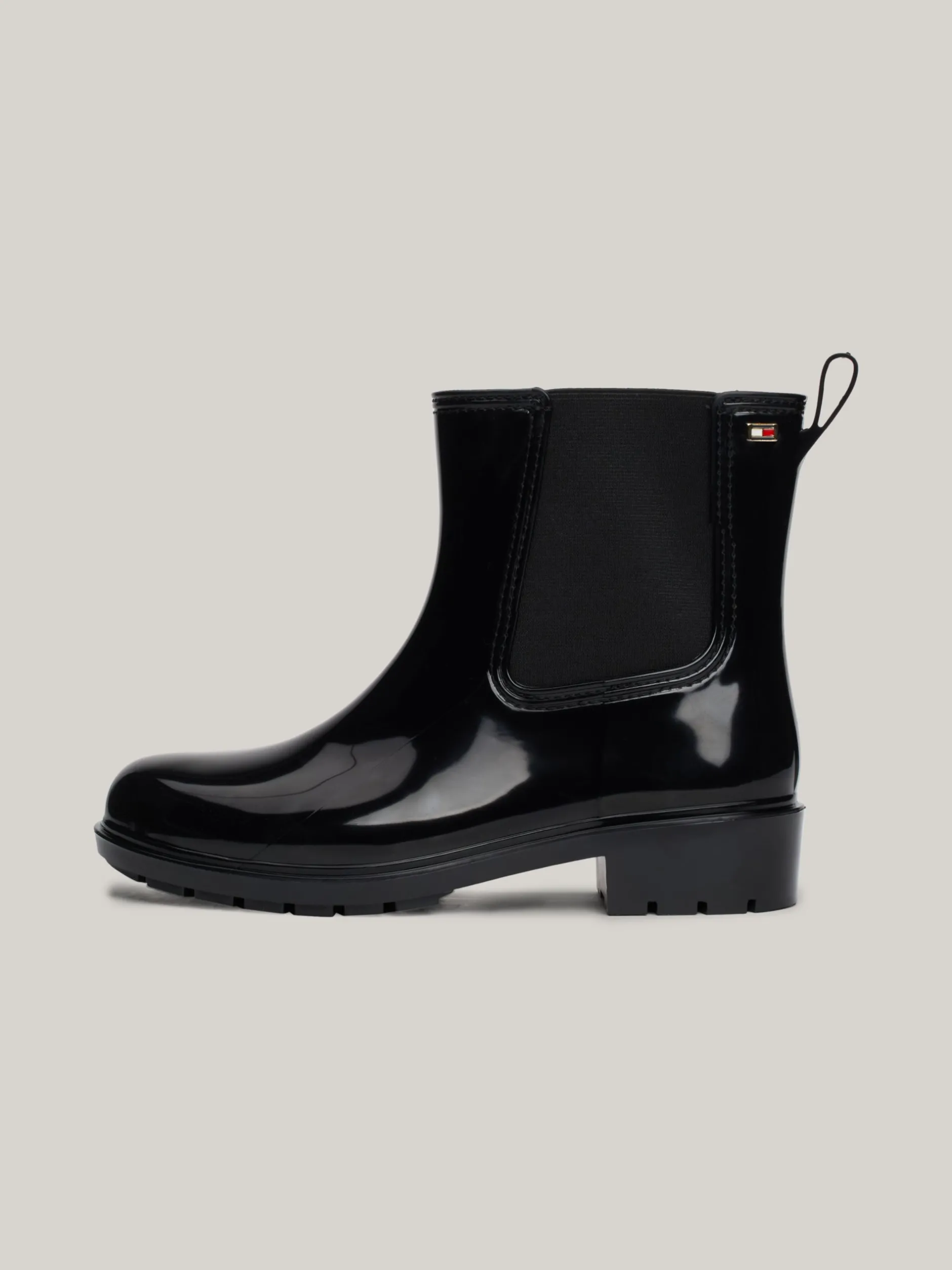 Botki*Tommy Hilfiger Kalosze Na Podeszwie Z Protektorem BLACK