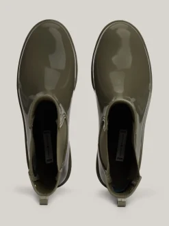 Botki*Tommy Hilfiger Kalosze Na Podeszwie Z Protektorem UTILITY OLIVE