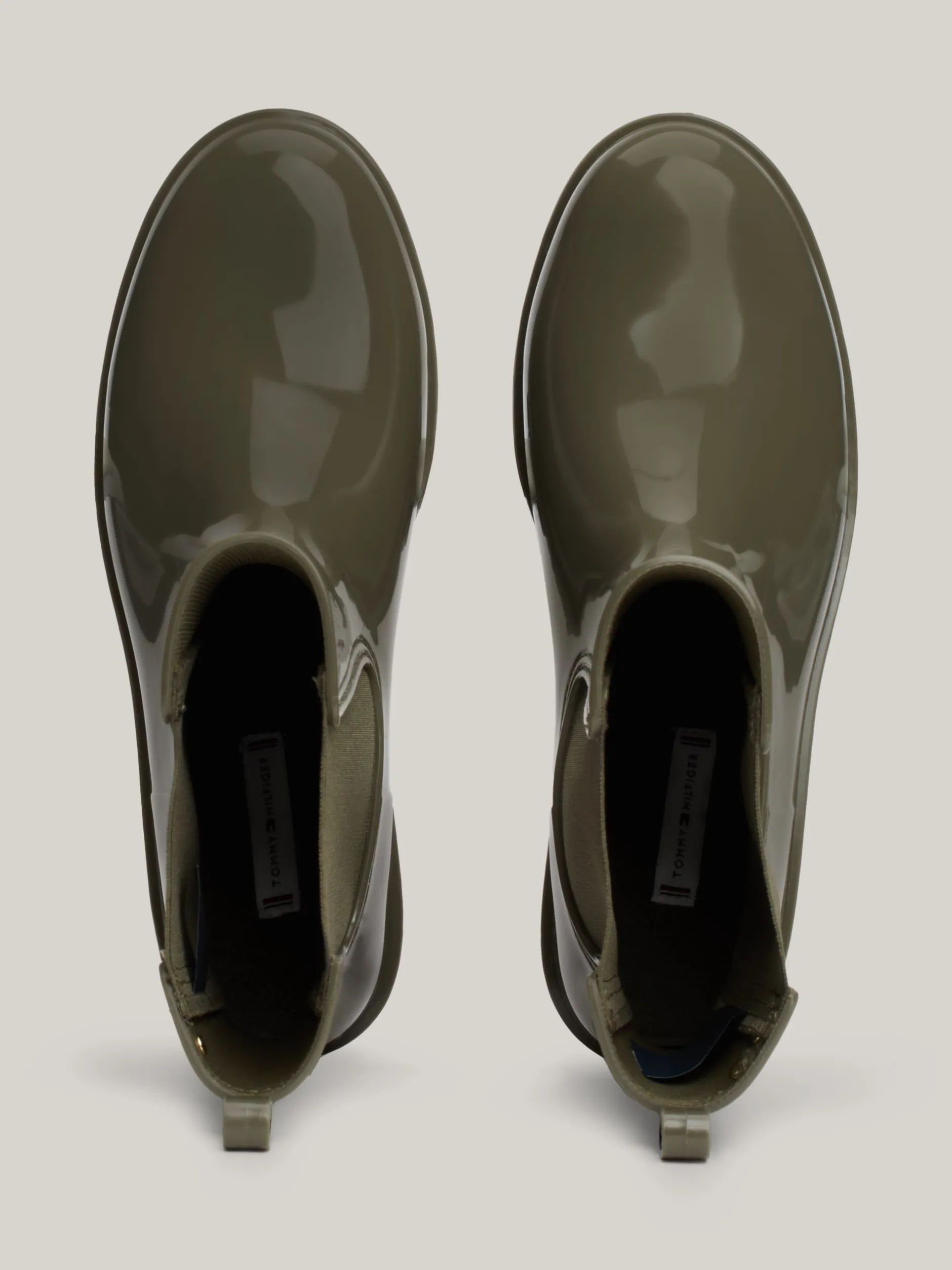 Botki*Tommy Hilfiger Kalosze Na Podeszwie Z Protektorem UTILITY OLIVE