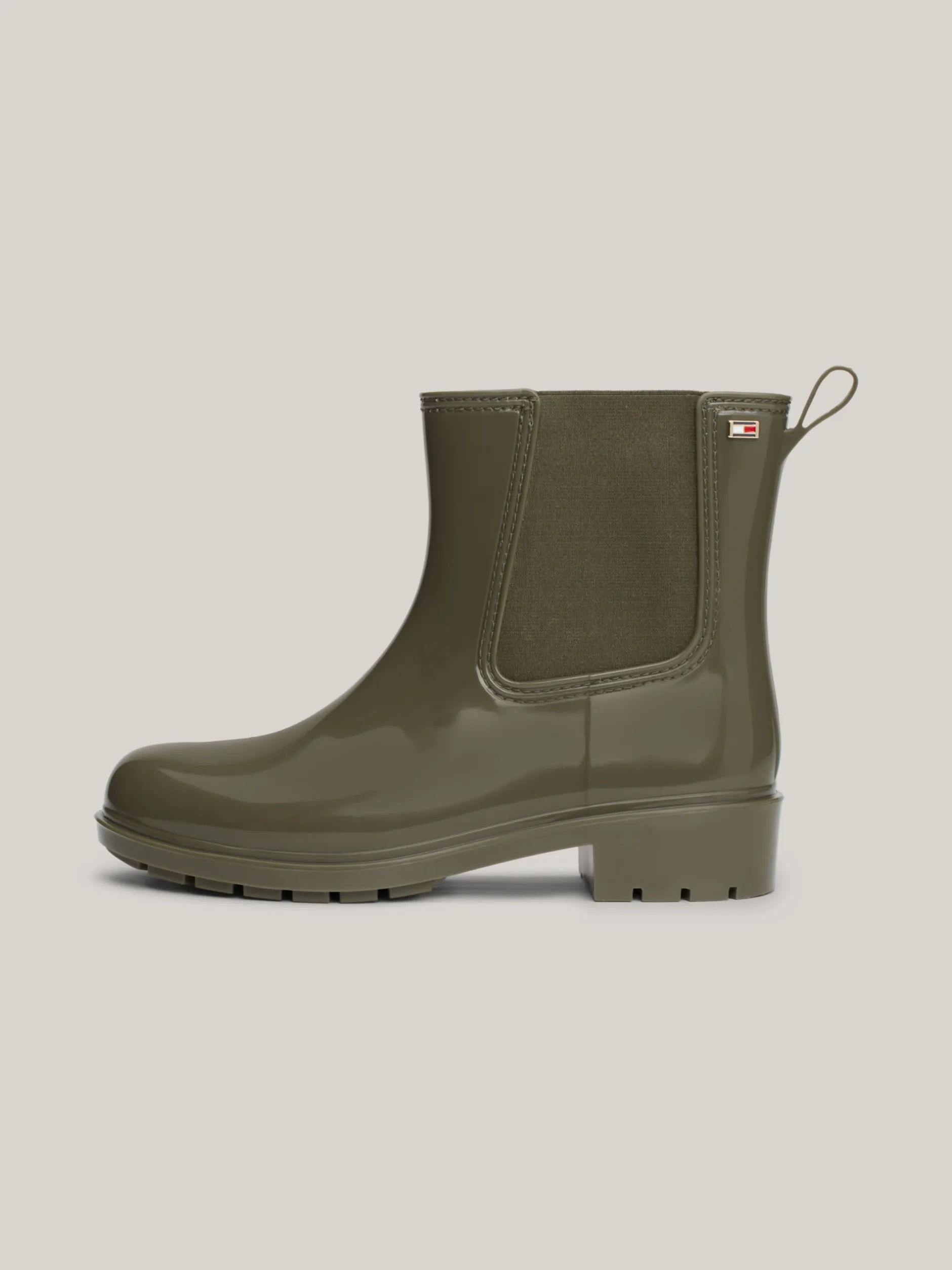 Botki*Tommy Hilfiger Kalosze Na Podeszwie Z Protektorem UTILITY OLIVE