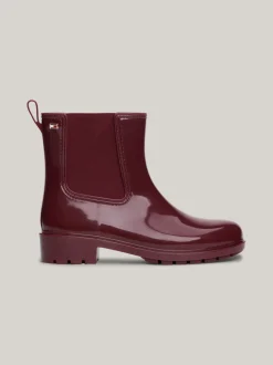 Botki*Tommy Hilfiger Kalosze Na Podeszwie Z Protektorem DEEP ROUGE