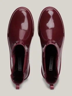 Botki*Tommy Hilfiger Kalosze Na Podeszwie Z Protektorem DEEP ROUGE