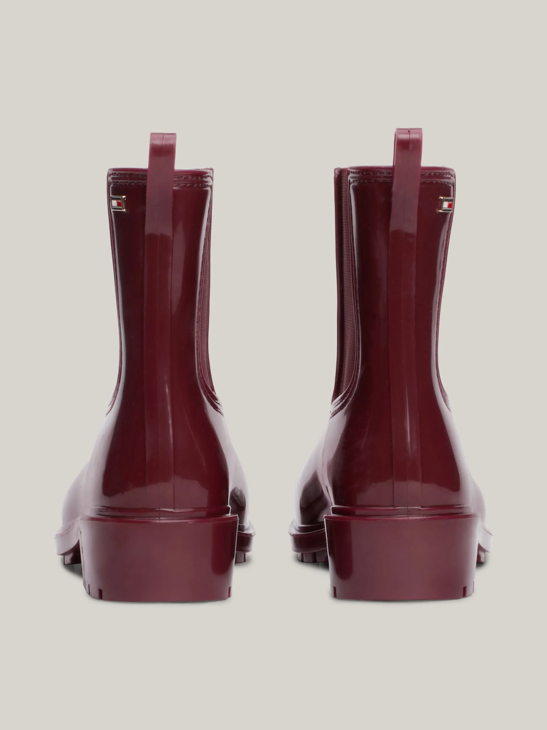 Botki*Tommy Hilfiger Kalosze Na Podeszwie Z Protektorem DEEP ROUGE